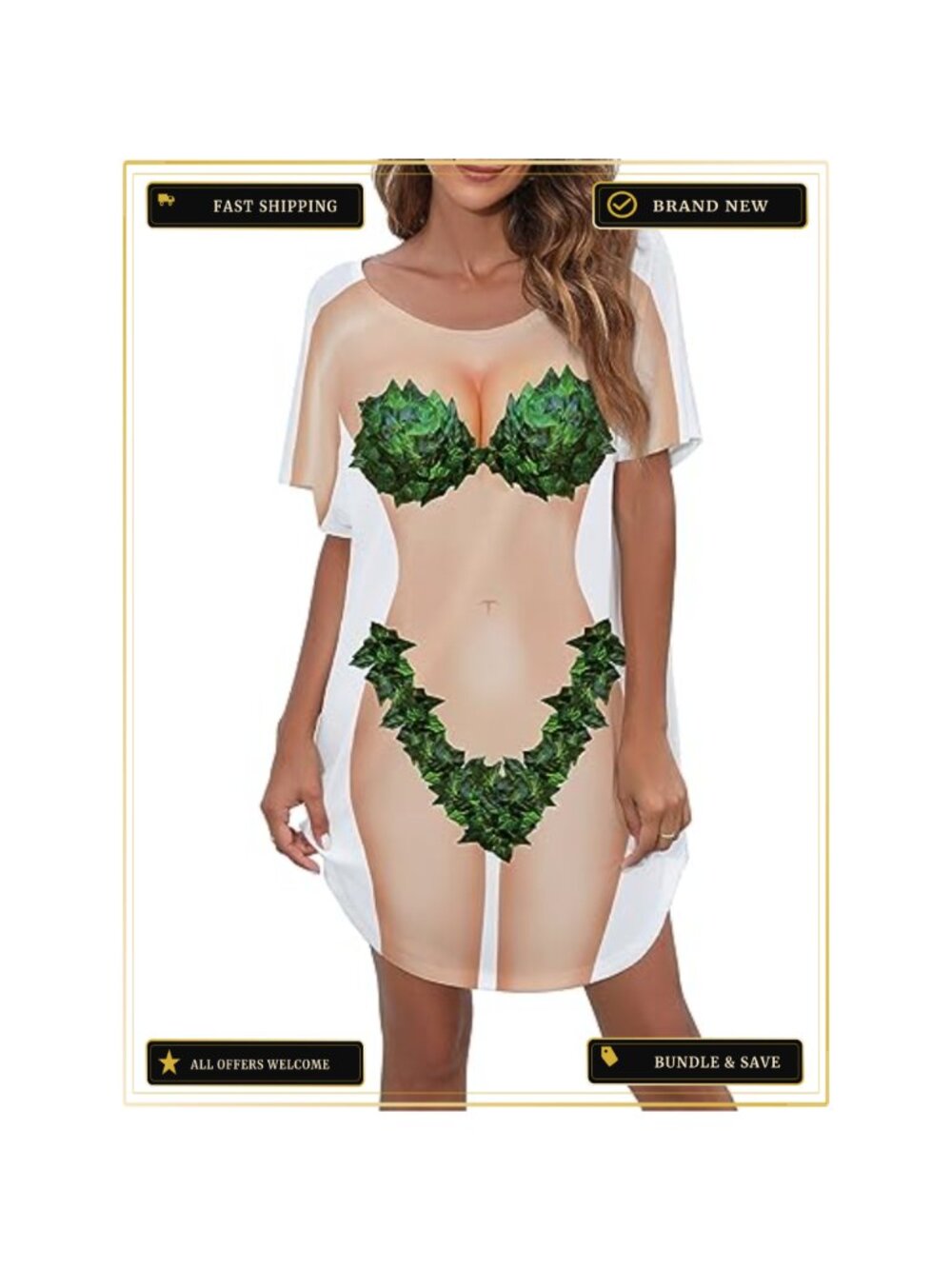 Funny Bikini Beach Cover Up Shirt Hawaiian Swimsuit Dress